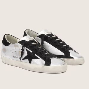 Golden Goose Women’s Black & Silver Low-Top Sneakers